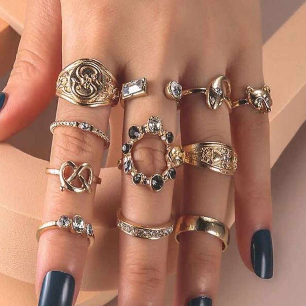 boho ring set A178